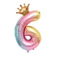 thumbnail image 3 of serony Party Balloon with Gradient Color Birthday Party Decor Aluminum Foil Balloon 32 Inch, Number 6, 3 of 6