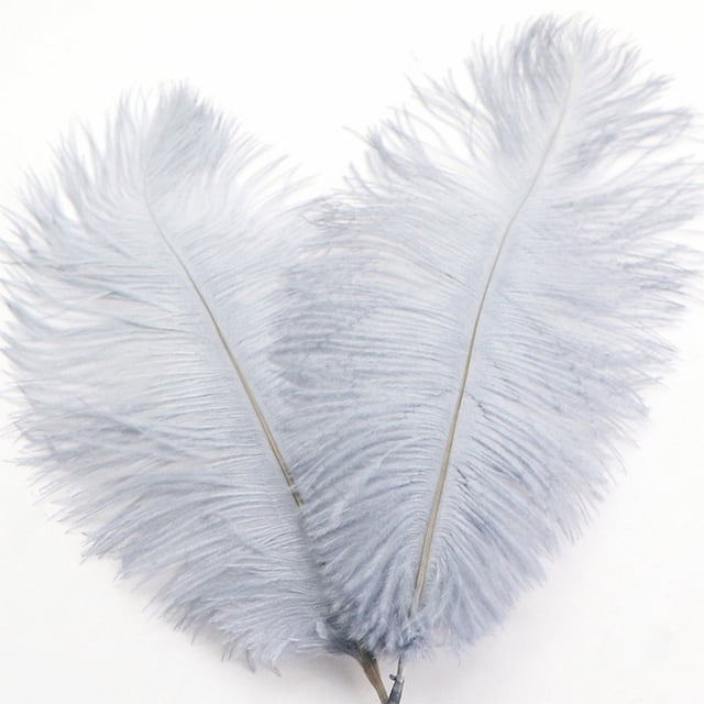 Ostrich Feather 30-35Cm Colorful Feather Decoration 102# Gray Grey Feather (1*Feather)
