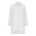 thumbnail image 4 of TIMIFIS Womens Oversized Shirts Button Down Long Sleeve Shirt V Neck Collar Loose Flowy Blouse-White-LFall s, 4 of 6