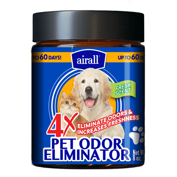Airall 3 in 1 Air Freshener Jar - Pet Fresh 4X odor Eliminator 8 oz