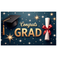 thumbnail image 1 of Graduation Party Supplies Congrats Grad Banner Backdrop Background with Balloons and Confetti Decorations for Graduation Ceremony Celebration Classroom Event, 1 of 4