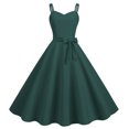 thumbnail image 1 of Robes d'Été pour Femmes 2025 Décontractées Sans Manches Femme au Foyer Soirée Bal Robe Maxi Mode Unie Vert Armée L, 1 of 5