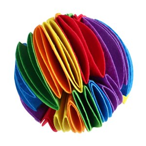 CHOK Interactive Dog Ball Pet Snuffle Ball Dog Puzzle Toy Colorful Dog Treat Dispenser Toy Felt Ball