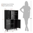 thumbnail image 2 of Gymax Sideboard Storage Cabinet Bookshelf Cupboard w/Door Shelf Black, 2 of 10