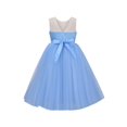 thumbnail image 2 of Robe Fille Bleu Papillon Broderie Tulle Fête Sans Manches Dos Nu 8 Ans, 2 of 6