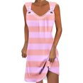thumbnail image 2 of Pisexur Robe Sans Manches à Col en V pour Femme Été Confort Mode Couleur Unie Poche Robe Sans Manches à Col en V Robe pour Femme, 2 of 5