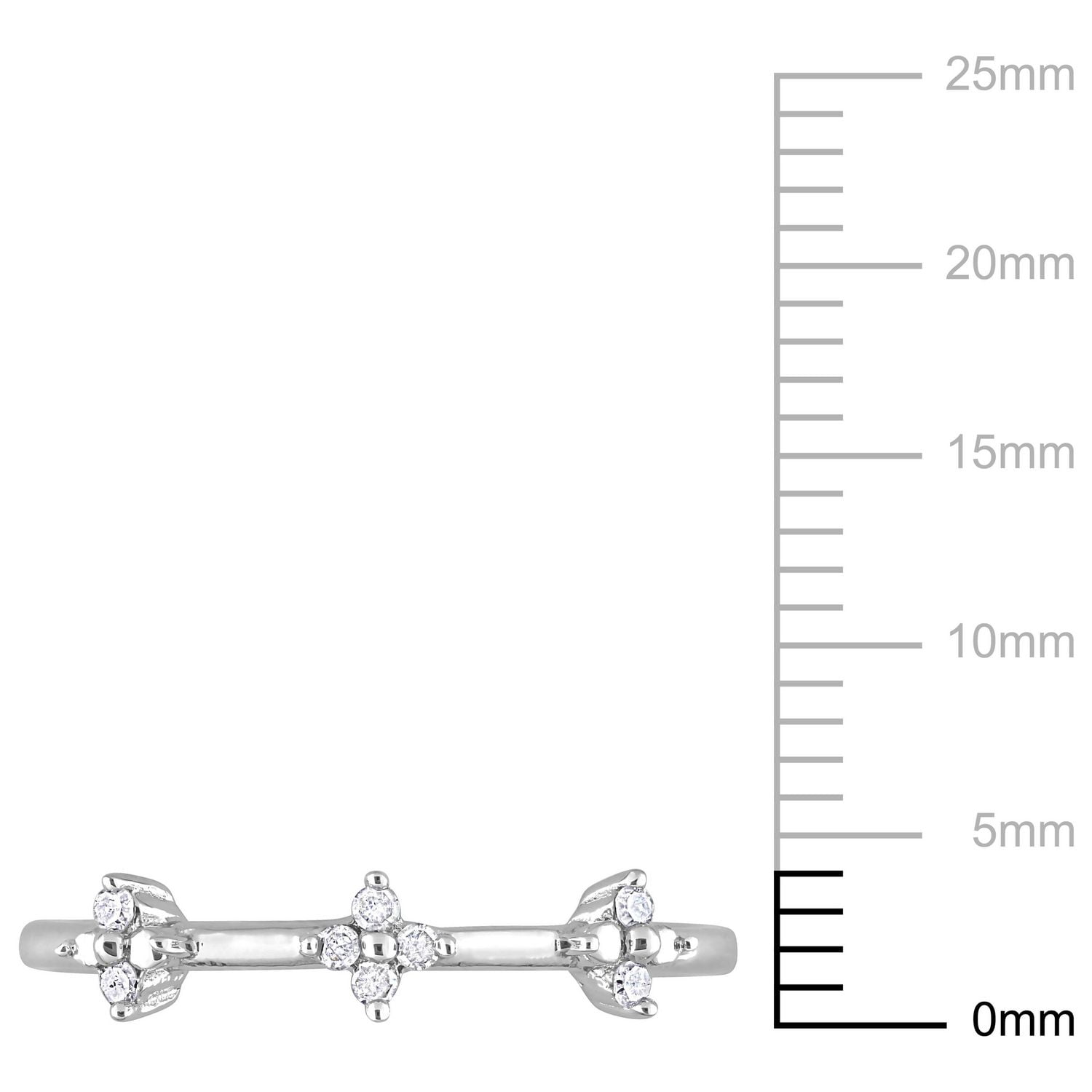 Bague de Promesse à trois fleurs Miabella avec 1/10 Carat PT de diamant en Argent Sterling
