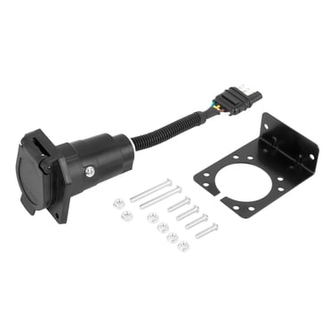 Unique Bargains 4 Pin to 7 Pin Trailer 4 Wire Plug Hitch Light Trailer Wiring Harness Extender Reverse Plug with Mounting Bracket
