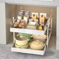 thumbnail image 4 of Rangement Rétractable de Cuisine, Armoire de Style Tiroir Sans Perçage pour Vaisselle, Plateau Rétractable à Double Couche - Noir, 4 of 5