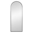 thumbnail image 1 of Hometrends Miroir Aluminum Curb , Pleine Longueur, 22x58 po., Miroir à Bord Supérieur Arqué, Finition Noir Brossé, Miroir de Décoration d'Intérieur, avec Cadre. À Accrocher ou à Poser Contre le Mur., 1 of 5