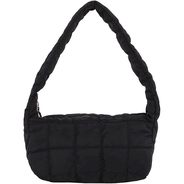 LinYooLi Quilted Tote Bags for Women Lightweight Quilted Padding Shoulder Bag Down Cotton Padded Large Tote Bags Lattice