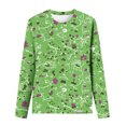 thumbnail image 5 of Pompotops Femmes Dames Col Rond Hauts Amples Décontractés T-Shirts Imprimés Blouse à Manches Longues en Solde, 5 of 5
