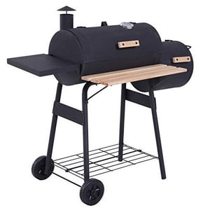 Outsunny 48" Charbon de la cour arrière en acier BBQ Grill et anti-fumée Combo avec roues