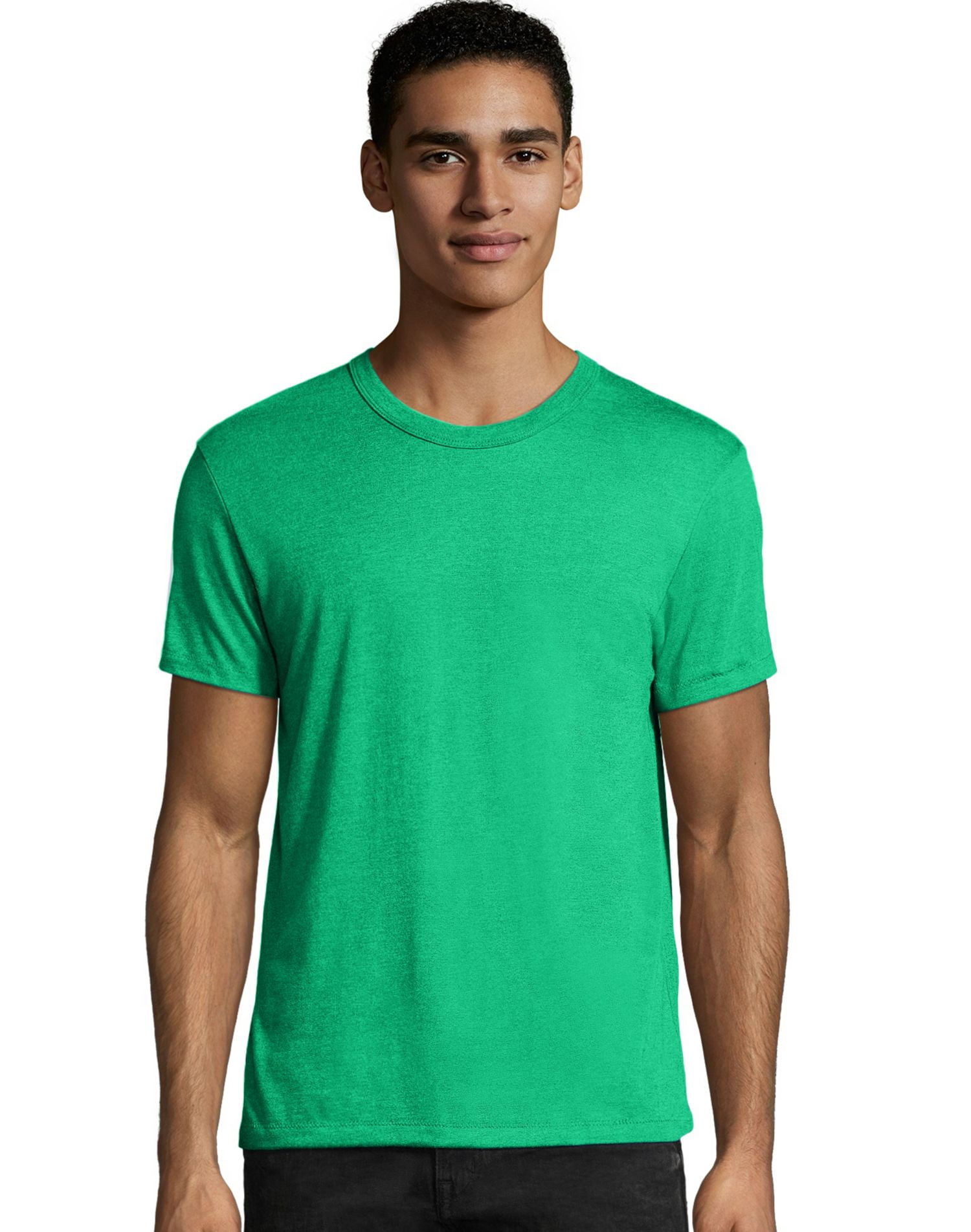 Hanes Mens Elevated Tee, 2XL, Kelly Green Triblend