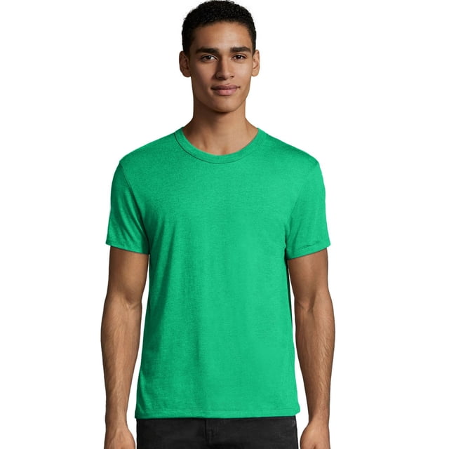 Hanes Mens Elevated Tee, XL, Kelly Green Triblend