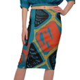 thumbnail image 4 of Moomaya Jupe en Poly Spandex Jupe Crayon Imprimée Grande Taille Tenue d'Été Vêtements, 4 of 6