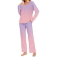 thumbnail image 2 of Sentmoon 2 Pcs Robes de Nuit pour Femmes Adultes Col Ras du Cou Ensembles de Pyjama pour Femmes Shorts Amples Robe de Nuit à Dégradé de Couleurs pour Femmes avec Poches pour Photos de Famille Assorties TG, 2 of 7