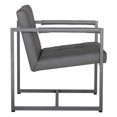 thumbnail image 3 of Studio Designs Home Camber Mid-Century Modern Small Accent Chair, Smoke Leather, 3 of 6