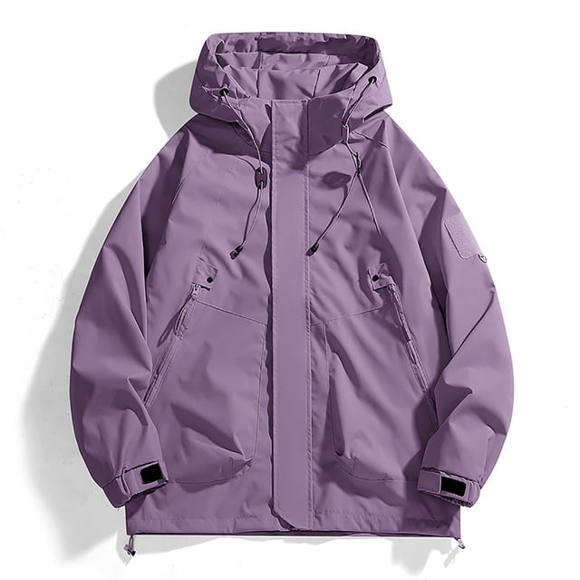 RXIRUCGD Manteau Veste Mode Ajustée à Capuche à Cordon avec Coutures pour Homme, Violet, Taille : L
