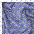 thumbnail image 3 of Soimoi Purple polyester Crepe Fabric Crabs Ocean Printed Fabric 1 Yard 52 Inch Wide, 3 of 6
