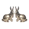 thumbnail image 2 of 2 Pcs Figurine Lapin en Laiton Adorable Rétro Décoration Délicate pour Bureau, 2 of 8