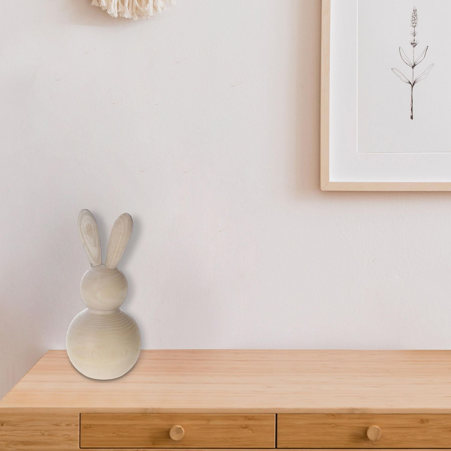 Décor De Lapin Rond En Bois Naturel