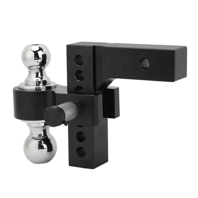 Adjustable Trailer Hitch Stainless Steel 6in Drop Rise 12500LBS Capacity Heavy Truck GTW Traction Hook Receiver