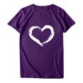 thumbnail image 1 of Babysbule Hauts pour Femmes en Liquidation Femmes Manches Courtes Col Rond Imprimé en Forme de Cœur Hauts Décontractés Blouse T-shirt, 1 of 7