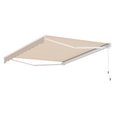 Costway Auvent Rétractable 10 Pieds x 8 Pieds pour Terrasse, Pare-Soleil avec Manivelle