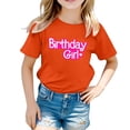 thumbnail image 1 of Hiiyo T-Shirt à Manches Courtes pour Grandes Filles, Col Ras du Cou, Imprimé de Lettres, Tailles 1-13, 1 of 3
