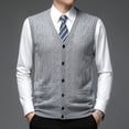 thumbnail image 4 of Gilet pour Homme - Cardigan Sans Manches en Tricot pour Superposition Décontractée, Design Uni, Tricot Léger, Mode de Tous les Jours, 4 of 8