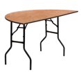 thumbnail image 1 of 60'' Half-Round Wood Folding Banquet Table, 1 of 9