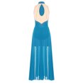 thumbnail image 4 of YUUMIN Costumes de Danse Lyrique pour Femmes Jupe Fluide Strass Robe Maxi Fendue Tenue de Danse Moderne Bleu Clair P, 4 of 5