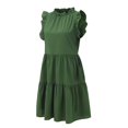 thumbnail image 4 of B91xZ Robe Moulante pour Femmes Sans Manches à Col Ras du Cou, Chandail à Enfiler, Hauts Coupe Décontractée, Chandails, Robe Courte, Vert Armée TG, 4 of 5