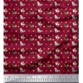 thumbnail image 1 of Soimoi Poly Georgette Fabric Dot & Cat Animal Printed Fabric 1 Yard 42 Inch Wide, 1 of 5