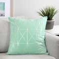 thumbnail image 1 of Ivory Park Foil Geo Mint & Silver Decorative Throw Cushion, 1 of 3