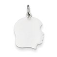 thumbnail image 1 of Charme Fille Gravable Face Droite Moyenne Or Blanc 14K, 1 of 1