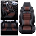 thumbnail image 2 of Maidao Car Seat Covers Leather Set for BMW for X1 2017-Present 5 Seats Compatible Airbag Waterproof Front Rear Cushion Protector with Pillow Black and Coffee, 2 of 7