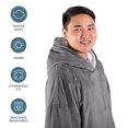 thumbnail image 3 of Bare Home Plush Sherpa Wearable Blanket - Fluffy & Soft - Lightweight - Adult, Gray, 3 of 7