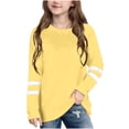 thumbnail image 1 of RXIRUCGD 2025 Vêtements d'Été pour Enfants T-shirt à Rayures Mode Mignon Col Rond Manches Longues, 1 of 6