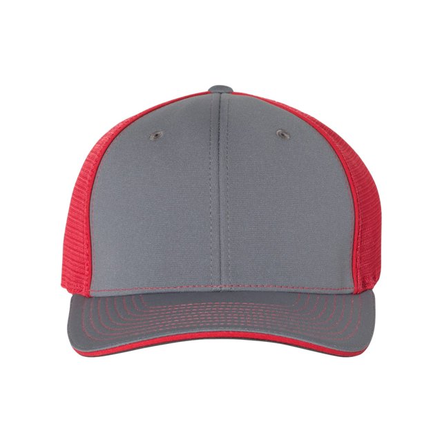 Richardson Pulse Sportmesh with R-Flex Cap, L-XL, Charcoal-Red Split