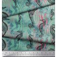 thumbnail image 2 of Soimoi Poly Georgette Fabric Texture & Sea Horse Ocean Print Sewing Fabric Yard 42 Inch Wide, 2 of 3