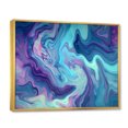 thumbnail image 2 of Designart Abstract framed wall art decor, Abstract framed wall art Print, Marble Fusion in Turquoise and Purple I , Turquoise Large Modern Gold framed wall art, 32x24 inches Gold Frame, 2 of 5