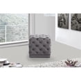 thumbnail image 2 of Meridian Furniture Stella Contemporary Velvet Ottoman/Stool in Gray, 2 of 4