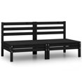 thumbnail image 1 of vidaXL Garden Middle Sofas 2 pcs Black Solid Pinewood, 1 of 6