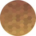 thumbnail image 1 of Ahgly Company Tapis Rond Lavable en Machine Intérieur Transitionnel Orange, 3 Pieds Rond, 1 of 7