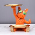 thumbnail image 1 of Sculpture Chic de Butler Statue de Chien Rangement de Bijoux Figurine d'Animal Porte-Clés pour Orange, 1 of 8