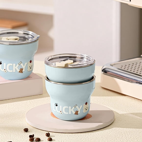 Tasse à Café en Acier Inoxydable avec Couvercle Étanche et Isolation sous Vide, Petite Tasse Portable pour Boissons pour le Bureau et l'Usage Quotidien