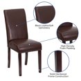 thumbnail image 2 of Chaise Parsons en cuir brun foncé, 2 of 9