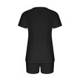 thumbnail image 4 of Ensembles 2 Pcs pour Femmes Ensemble 2 Pcs pour Femmes Col en V Manches Courtes Pyjama Confortable pour la Maison Ensemble de Sport Ensemble d'Entraînement pour Femmes en Liquidation, 4 of 5